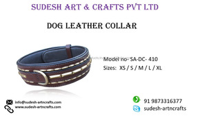 ปลอกคอสัตว์เลี้ยงแท้ปรับได้สะดวกสบายคุณภาพสูงทําด้วยมือหนังสุนัขปกด้วยหัวเข็มขัดเงินและ D-แหวนสําหรับสัตว์เลี้ยง - Product Image 3