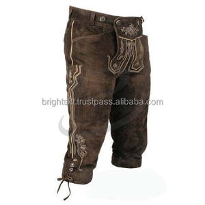 De alta calidad de Baviera pantalones cortos en fresco de piel de vaca de cuero genuino pantalones de cuero para hombre en venta al por mayor (Tracth venta al por mayor pantalones de cuero) - Product Image 1