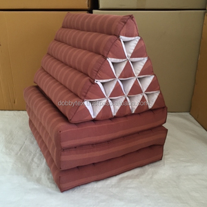 <strong>Thai</strong> Triangle <strong>Pillow</strong> 3 Fold 10 Holes / Mhorn Sarm Liam Red Silk Kapok 100% - Product Image 1