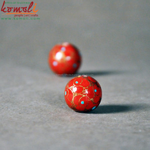 Taille de conception personnalisée à la main peint à la main perles en bois - Product Image 5