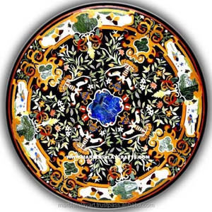 Top de Table rose indien avec incrustation en marbre, pitra Dura - Product Image 1