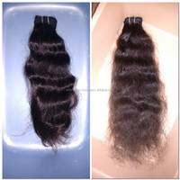 Ekstensi Rambut India Alami 100% Remy Grade Tanpa Proses dari Tamil Nadu 100g, Jahitan Mesin Double Weft untuk Semua Jenis Pewarna