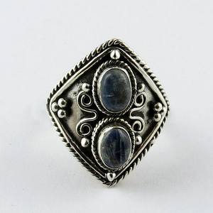 Instantáneo arcoíris-piedra lunar, anillos de plata de ley 925, proveedor de plata de ley - Product Image 2