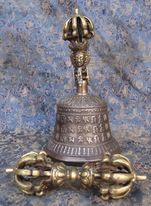 Pirinç tibet çan budist Dripu çan Dorje Vajra Dharma nesneleri tibet budist meditasyon Bells ve Dorje hint antika - Product Image 5