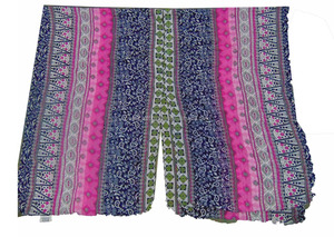 Chiffon Boho Poncho <b>Top</b> With Geometric Print Loose <b>Asymmetrical</b> <b>Hem</b> Daily Wear All Seasons - Product Image 4