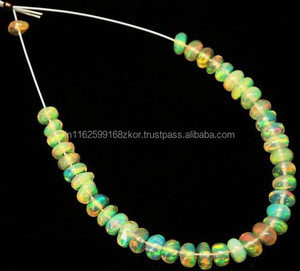 Rondelle éthiopienne lisse polie Opale perles en vrac pierres précieuses de qualité supérieure semi-précieuse multicolore au meilleur prix - Product Image 2