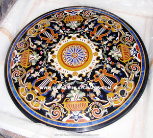 เสื้ออินเลย์ประดับโต๊ะ Pietra Dura ทรงกลม - Product Image 1