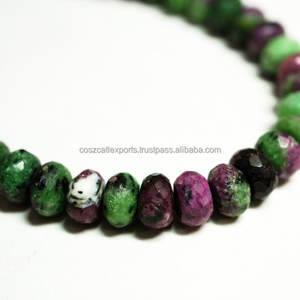 Natual rústico 8mm forma redonda cristal curación piedras preciosas cuentas rubí zoisita piedra terceros certificados Coszcalt exportaciones - Product Image 2