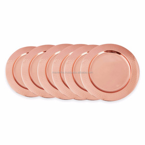 Bordure perlée forme ronde assiette de chargeur en métal plats de table et assiettes pour la maison et le mariage vaisselle assiette de chargeur - Product Image 5