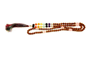 Fabriqué à la main 7-Chakra bois de santal Mala perles collier Style bohème Yoga bijoux avec soie gland hindou cadeaux décorations de fête - Product Image 2