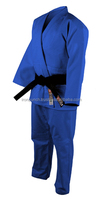 Unisex Blauer 100% Baumwolle Dreifach Genähter Judo-Anzug für Erwachsene