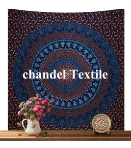 Tapices de algodón con estampado de Mandala de elefante turquesa, arte étnico, colcha decorativa para el hogar, tapiz decorativo de pared - Product Image 2