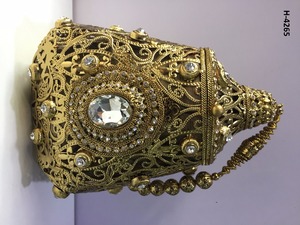 H4261 Ladies' Handmade Metal Gold Silver Beaded Evening Clutch Wedding Party Purse - Product Image 4