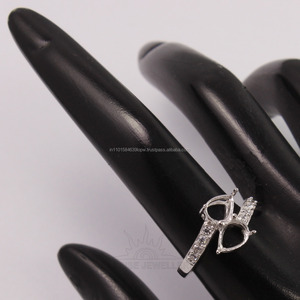 <span class=keywords><strong>Best</strong></span> Seller Handcrafted Semi Mount <span class=keywords><strong>Engagement</strong></span> Mulheres Anéis Presente para Jóias Qualquer Tamanho 925 Sterling Silver <span class=keywords><strong>Ring</strong></span> para 5x8mm - Product Image 5