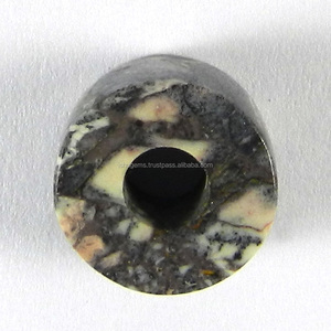 Cuentas de GEMA con agujero grande, 14x8x5mm, cuentas de neumático liso, cuentas de porcelana de jaspe, cuentas europeas para pulsera, IG0186 - Product Image 1