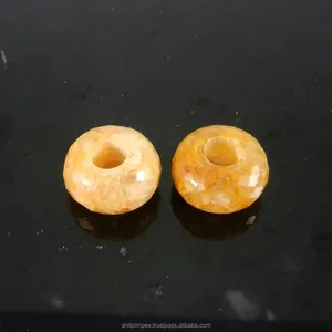 Donker Geel Aventurijn Grote Gat Kralen 14X8X5mm Facet Edelsteen Kralen-Semi Kostbare Kralen Voor Sieraden Maken-SI0761