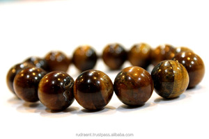 Bracelet en perles de pierre précieuse naturelle de haute qualité, OEM, dropshipping, œil de tigre bohème, perles de 12 mm, unisexe, cadeau de mariage, personnalisable - Product Image 5