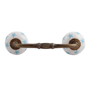 Manija de armario a granel hecha a mano de cerámica blanca estrella azul venta al por mayor manija de tocador lote manija de cajón Vintage tirador de puerta único - Product Image 2