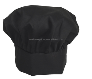 หมวกเชฟพร้อมหมวกเชฟสีดำล้วนสำหรับเชฟซัพพลายเออร์ในอินเดีย - Product Image 3