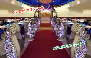 Pasillo de Boda con Pedestales de Cristal, Pilares de Fibra de Vidrio para Pasillo, Color y Tamaño Personalizados, Nuevo Diseño - Product Image 2