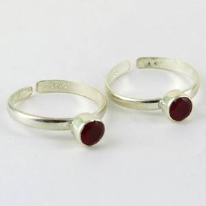 Anillo de plata de primera ley y piedra preciosa para mujer, sortija, plata esterlina 925, Circonia cúbica, zirconia, circonita, zirconita, zirconita, Color Rojo - Product Image 1