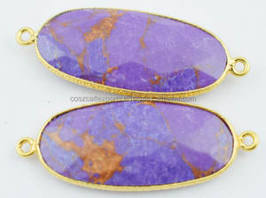 Colgante de cobre púrpura con gema turquesa, joyería fina con ajuste de bisel - Product Image 2