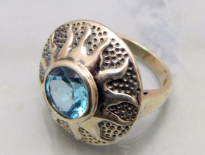 แหวนแต่งงานแบบคลาสสิกสำหรับผู้หญิงแหวนพลอยบุษราคัมสีเงินแท้สำหรับ925 - Product Image 4