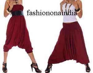 กางเกงฮาเร็ม Ali Baba ชุดกางเกงผ้าฝ้ายแบบยูนิเซ็กส์,กางเกงโยคะฮิปปี้สไตล์โบโฮผ้าฝ้ายกางเกงฮาเร็มสำหรับชาวประมงกางเกงสำหรับใส่ในฤดูร้อน - Product Image 2