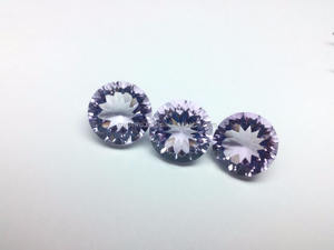 Ametyste rose clair naturelle en gros, taille concave à double étage, traitée thermiquement, 11 mm, 4,70 carats - Product Image 3