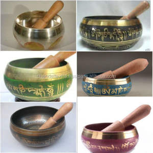 Juego de cuencos tibetanos plateados para meditación de Yoga, Meditación Budista curativa de Chakra del corazón, curación espiritual de latón ingenioso - Product Image 2