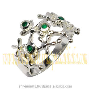 Eminent Natural Green Onyx Gemstone <b>Rings</b> Solid 925 Sterling <b>Silver</b> Jewelry <b>Eternity</b> Vermeil <b>Ring</b> Supplier and Wholesaler - Product Image 2