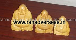 Estatua de Buda sonriente de madera, escultura decorativa de Buda de madera para decoración de Hotel y hogar - Product Image 2