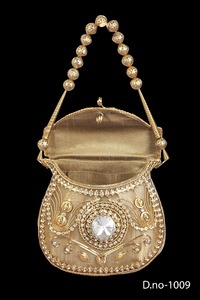 Bolso de mano hecho a mano para mujer, 1009, exclusivo diseñador en línea, monederos de noche de piedra con cuentas de Metal para bodas indias - Product Image 3