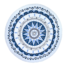 Serviette de plage ronde mandala en coton à imprimé floral, serviette de plage ronde de golf de grande taille de qualité, fournisseur en Inde - Product Image 4