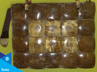 Bolso de Hombro de Coco Natural Barato Hecho a Mano en Bali, Indonesia, Bolso de Playa con Cierre de Cremallera y Patrón de Rayas para Mujer