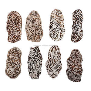 Handmade Floral Mix <b>Wooden</b> Printing <b>Blocks</b> for Canvas Printing <b>Wooden</b> Printing <b>Blocks</b> Set - Product Image 1