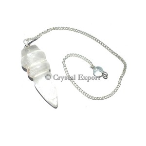 Carved Gemstone Crystal Quartz Pendulums : Top Seller Gemstone Pendulums - Product Image 1