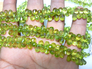 Péridot naturel Briolette à facettes larme taille 6mm perles de pierres précieuses péridot naturel perles de pierres précieuses péridot pour la fabrication de bijoux - Product Image 5