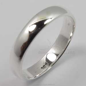 925 Sterling <b>Silver</b> Cute Bezel Setting Engagement <b>Ring</b> Band 3.5mm Wide Plain <b>Ring</b> for <b>Men</b> & Women Wedding & Party Jewelry - Product Image 2