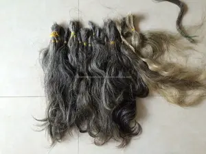 Вьетнамские волосы естественного цвета, серые волосы, легко окрашиваются