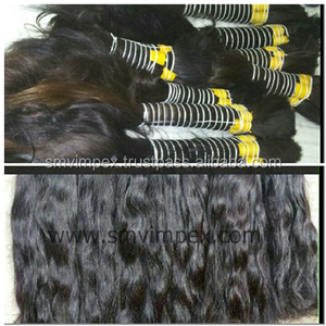 ¡Onda Natural Bulk Raw Hair.100 % sin procesar! ¡Sin mezcla de pelo de animal! Precio barato virgen indio Remy cabello humano a granel - Product Image 4
