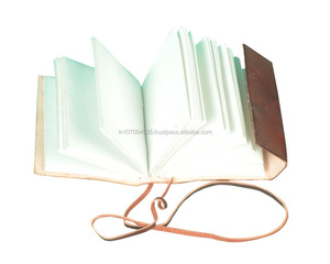 Pierre en cuir véritable faite à la main cousue sur un journal intime relié avec des pages blanches vierges pour homme et femme - Product Image 3