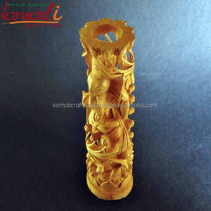 มือไม้แกะสลักพระพิฆเนศวรรูปปั้นธรรมชาติพระพิฆเนศวรไอดอล - Product Image 3
