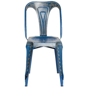 เก้าอี้รับประทานอาหารโลหะแนวอุตสาหกรรมอินเดียสไตล์ลอฟท์วินเทจสำหรับร้านอาหารที่บ้าน | เฟอร์นิเจอร์รับประทานอาหารทำจากเหล็กทนทาน - Product Image 4