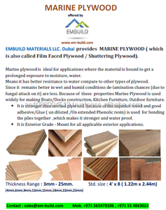 Medium Density Fiber Board (MDF) , Marine Ply wood