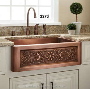 นักออกแบบดอกไม้ Undermount อ่างล้างจานทองแดง - Product Image 1