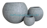 Pot de fleurs rond en ciment gris, écologique, durable et moderne, en terrazzo, pour la maison, le bureau, le jardin, les centres de villégiature et les hôtels