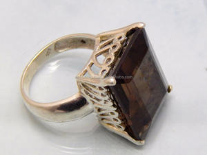 Adorable bague de mariage classique en quartz fumé, argent sterling 925, haute qualité, pour femmes - Product Image 2