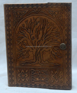 Cuaderno de cuero repujado con árbol de la vida Vintage hecho a mano, diario de cuero tostado personalizado con cerradura, oficina de negocios, uso Personal - Product Image 1