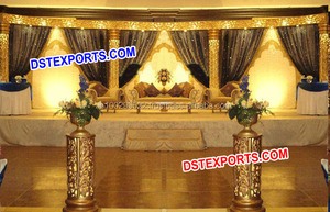 ชุดแต่งงานสไตล์อินเดียโบราณ,ชุดไม้สำหรับเวทีไม้สักสำหรับงานแต่งงาน - Product Image 3